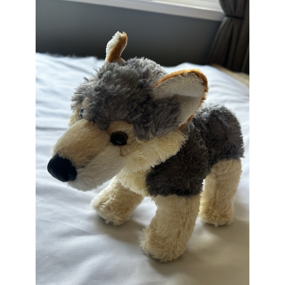 Aurora World Plush Timber Wolf 10" Gray Tan Stuffed Animal Wily Wolf Wild Dog